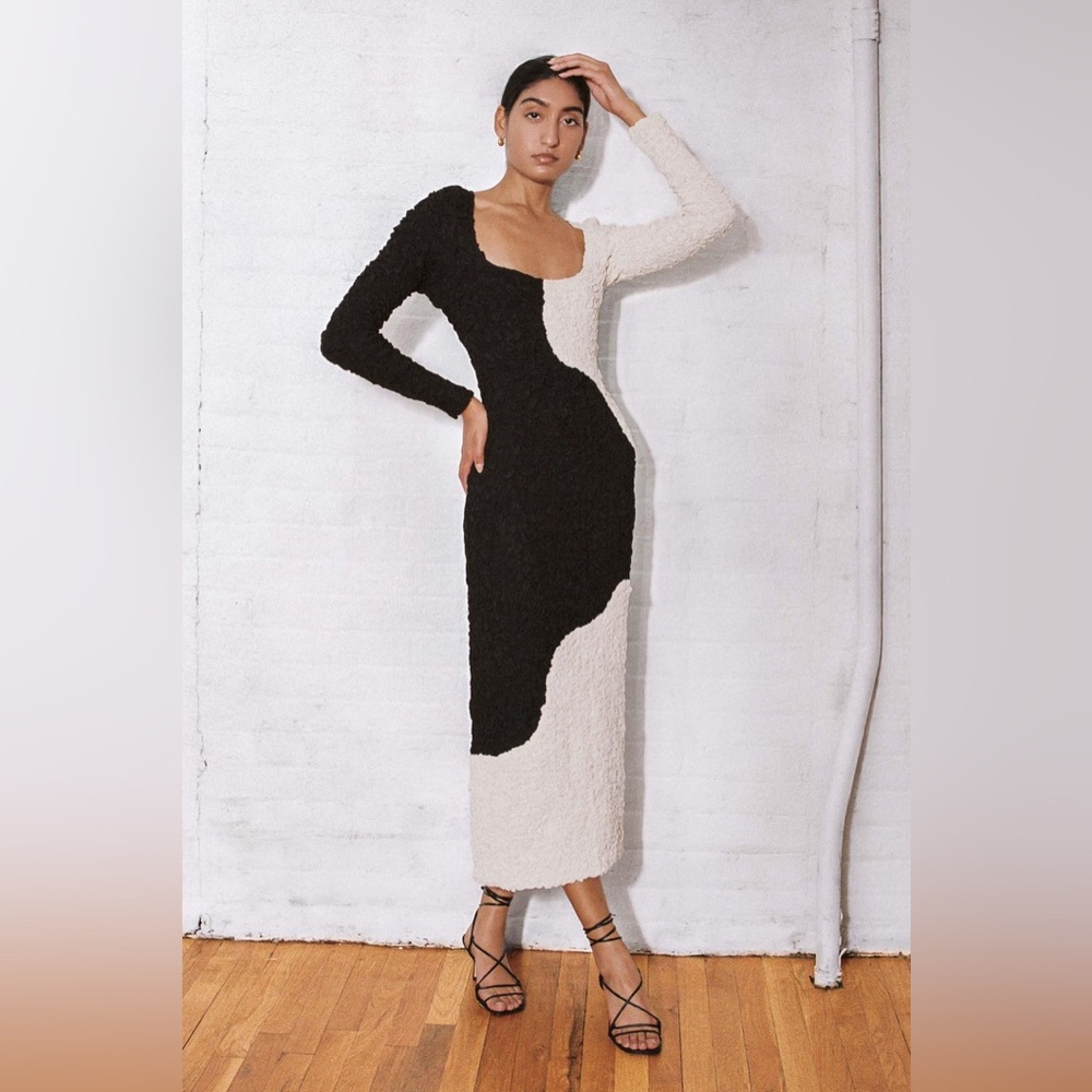 ISO Mara Hoffman AMY Popcorn dress black white size MEDIUM